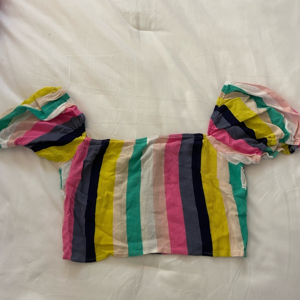Rainbow, colorful crop top with cap sleeved